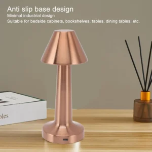 LED Lamp with Touch Control | Decorative Desk Lamp, Portable Metal LED Table Lamp, USB Rechargeable, 3 Color, 3 Levels Brightness, Dimmable Eye Protection Modern Lamp for Home Decor Party Kids Room Bedroom (1 Pc)